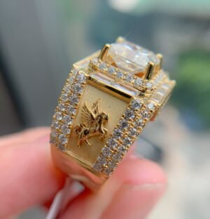 Nhẫn kim cương nam đơn giản hiện đại Alt20