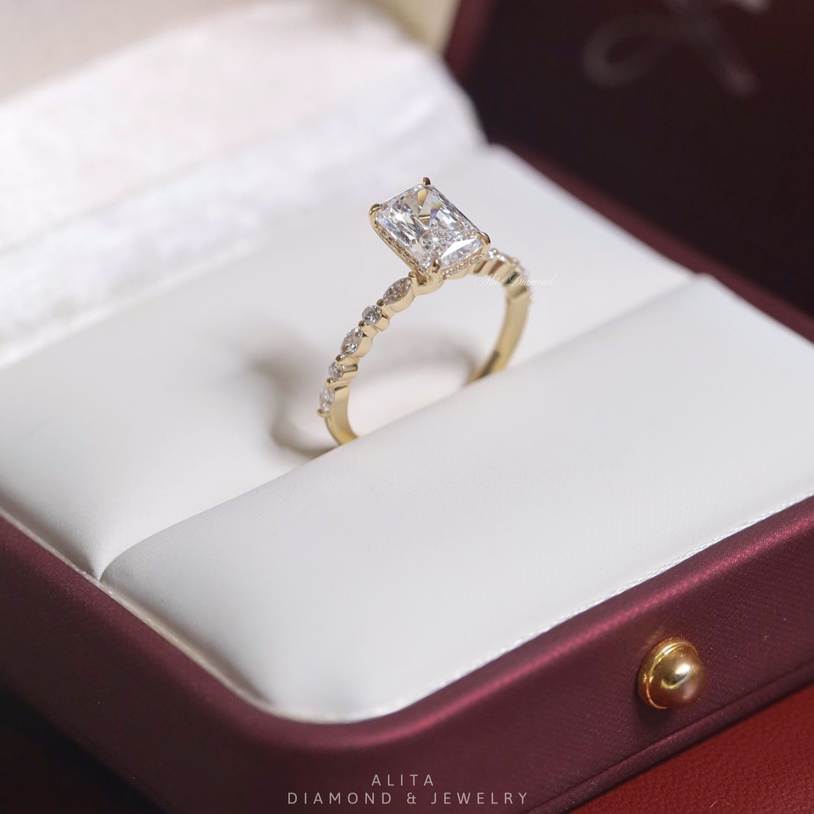 Nhẫn nữ grace halo thanh lịch, nữ tính NN021
