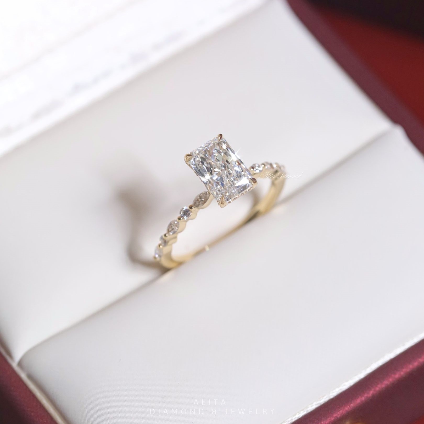 Nhẫn nữ grace halo thanh lịch, nữ tính NN021