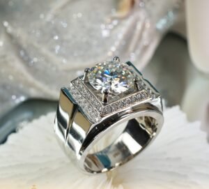 Nhẫn kim cương tự nhiên với viên chủ tinh sảo Alt15