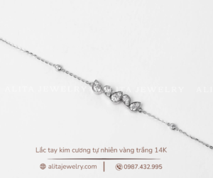Mẫu lắc tay vàng trắng 14K LT001