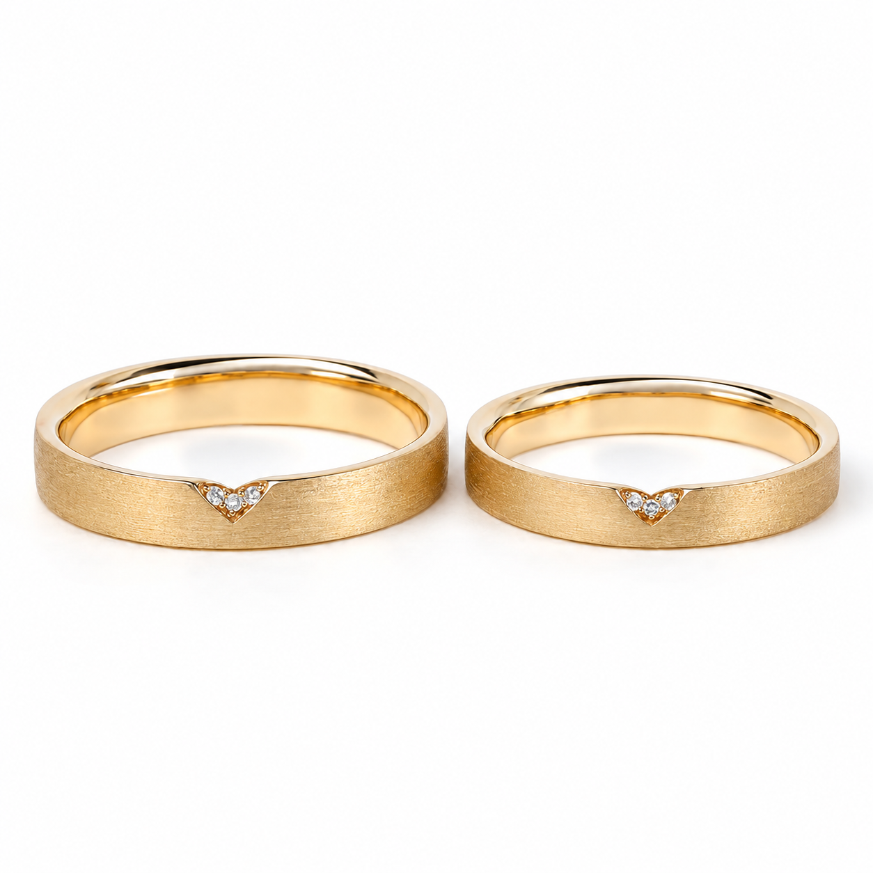 Cặp nhẫn cưới vàng hồng 14k CNC004