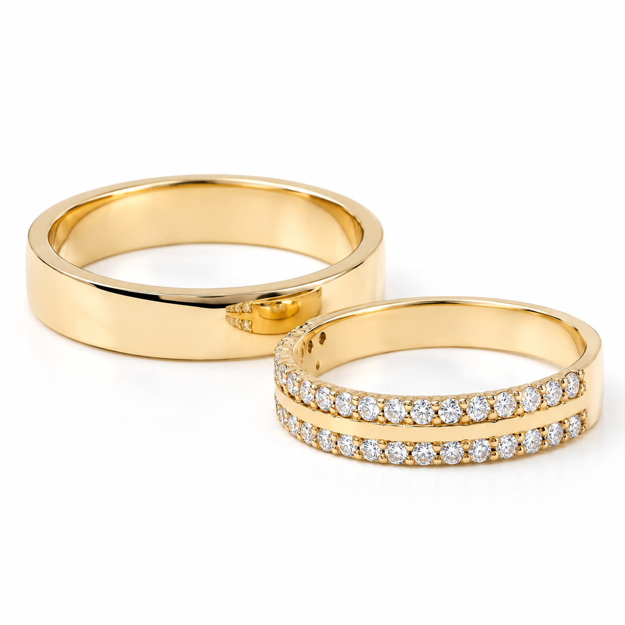 Cặp nhẫn cưới vàng 14K CNC007