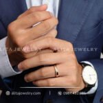 Cặp nhẫn cưới đính kim vàng 18K CNC024