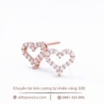 Khuyên tai kim cương trái tim vàng 18K KT005