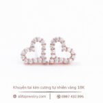 Khuyên tai kim cương trái tim vàng 18K KT005