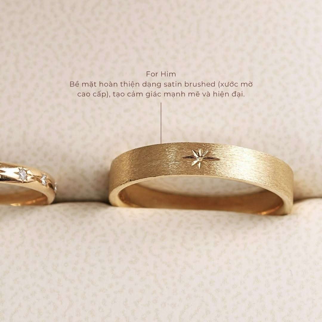 Nhẫn đôi vàng trắng 14K CNC021