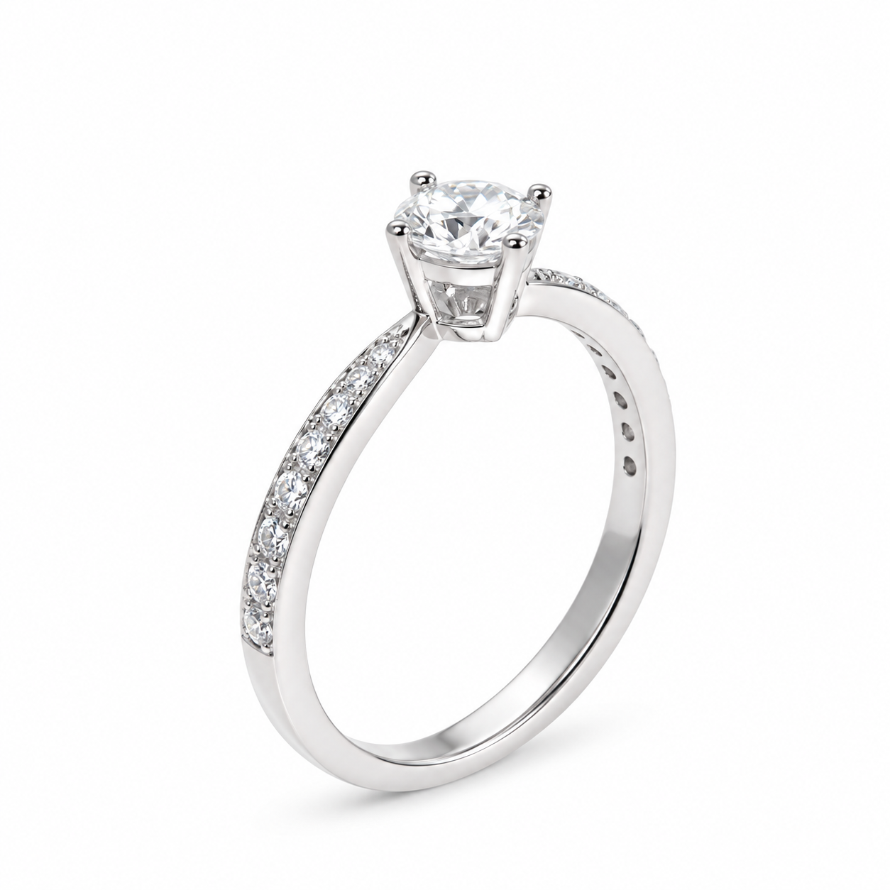Nhẫn kim cương nhỏ nhắn vàng trắng 14K NN014