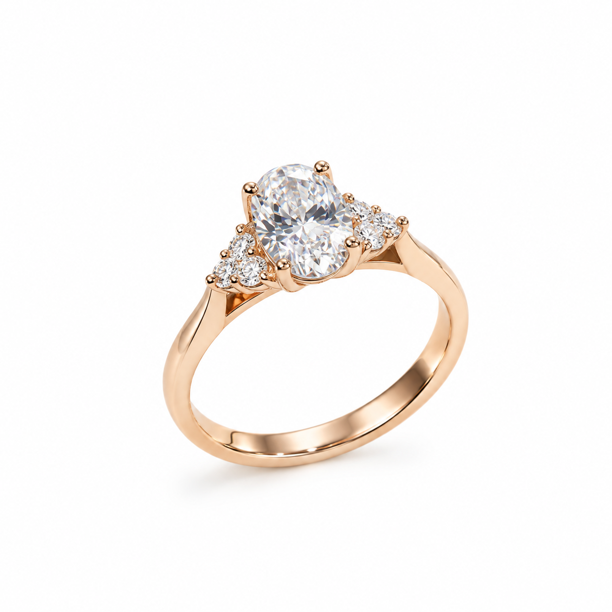 Nhẫn kim cương sang trọng vàng trắng 14K NN026