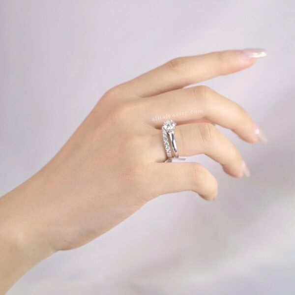 Nhẫn kim cương nữ Eternity mix Solitaire