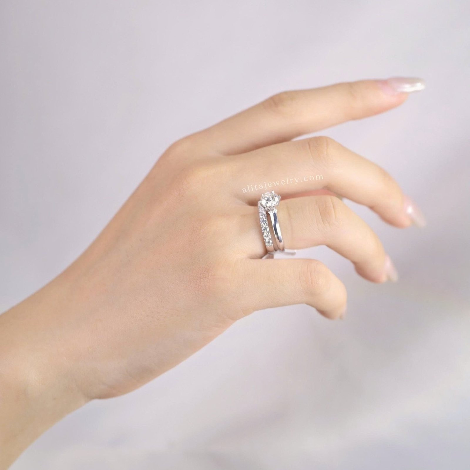 Nhẫn kim cương nữ Eternity mix Solitaire