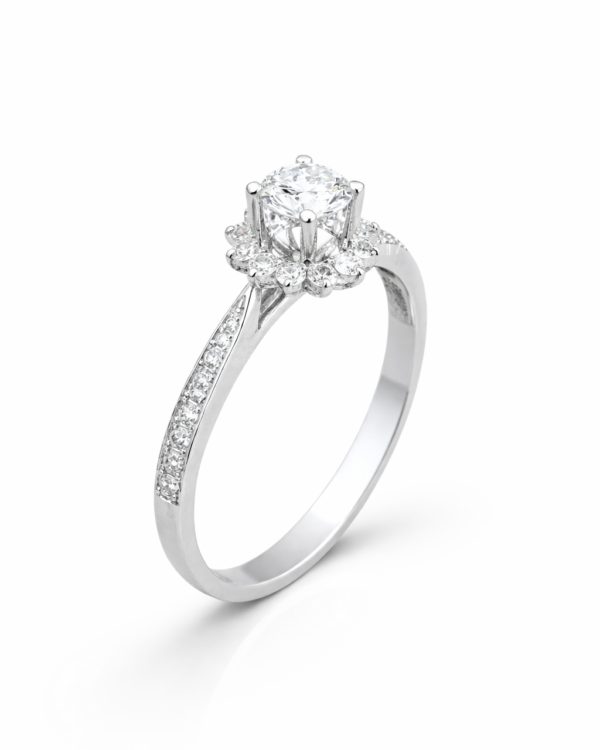 Nhẫn kim cương chủ tròn pavé nhỏ NN026