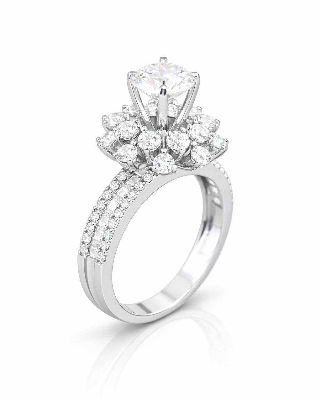 Nhẫn nữ Imperial Halo kim cương 14K NN018