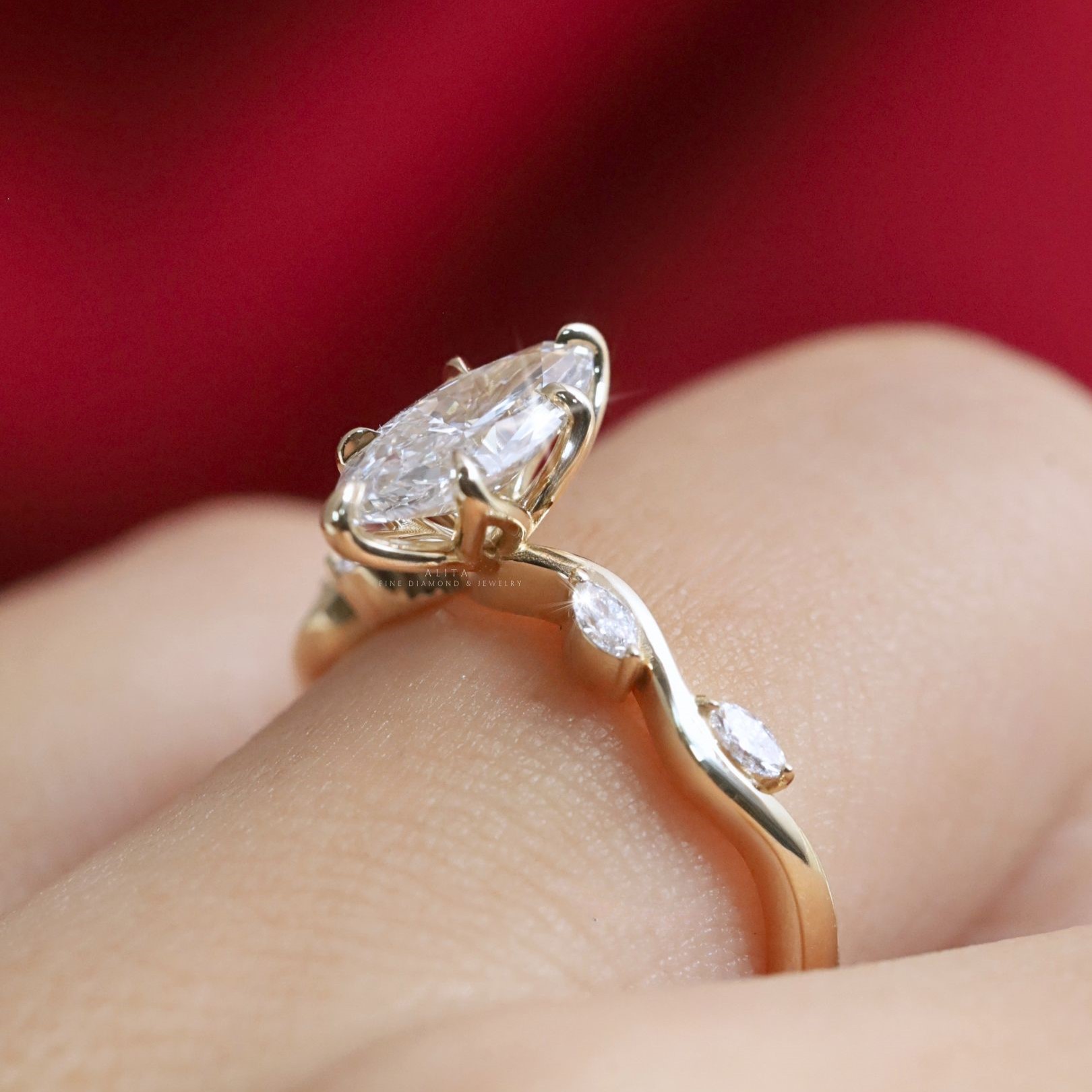 Nhẫn nữ đính kim vàng 14k Rosé Étoile NN016