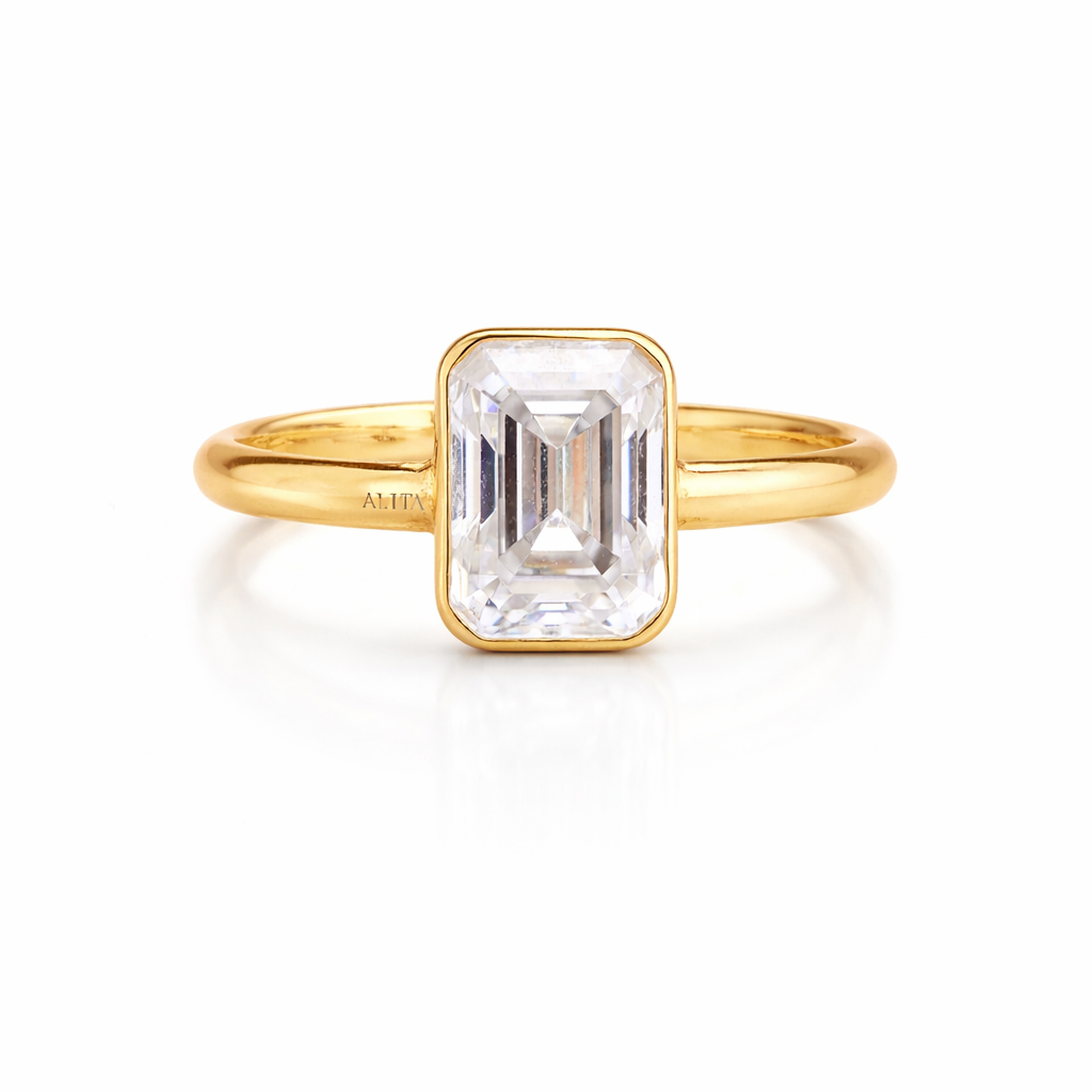 Nhẫn cầu hôn Alita Golden Minimal NN057