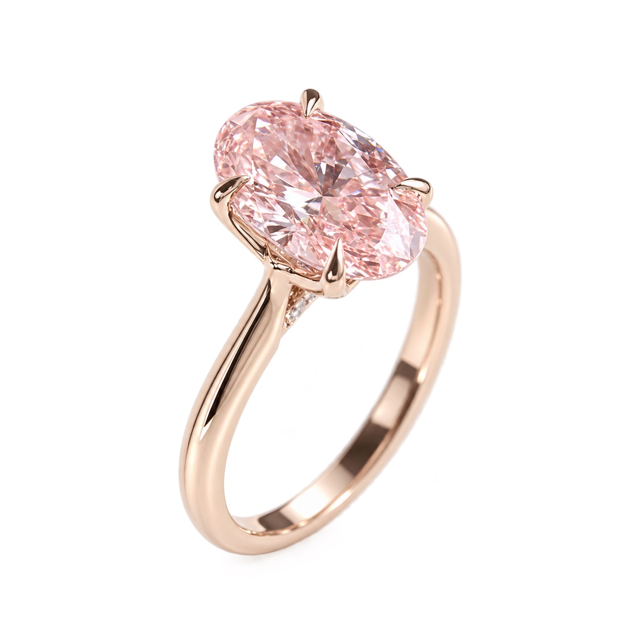 Nhẫn kim cương hồng Oval 1.5 Carat NN045