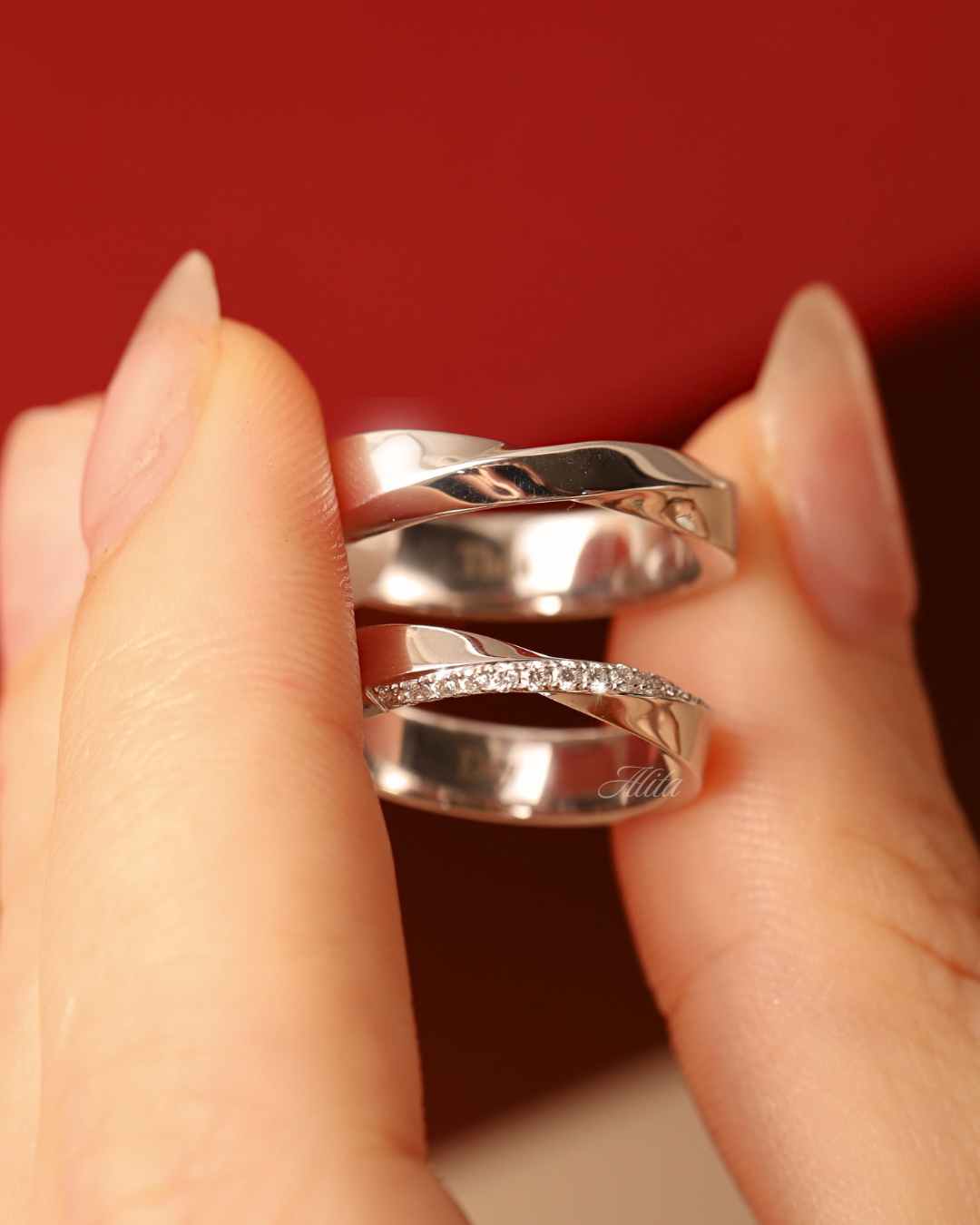 Nhẫn cưới vàng 14k Alita Infinity Love CNC028