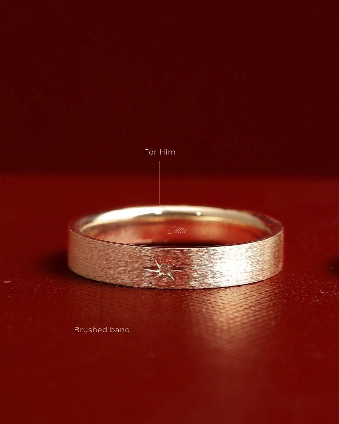Nhẫn cặp vàng 14k Alita Stella Love CNC029