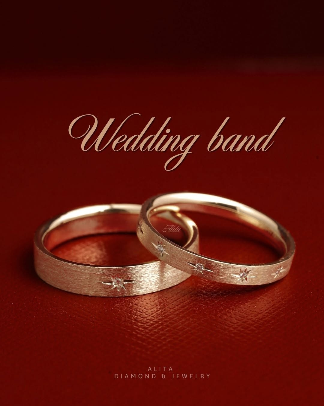 Nhẫn cặp vàng 14k Alita Stella Love CNC029
