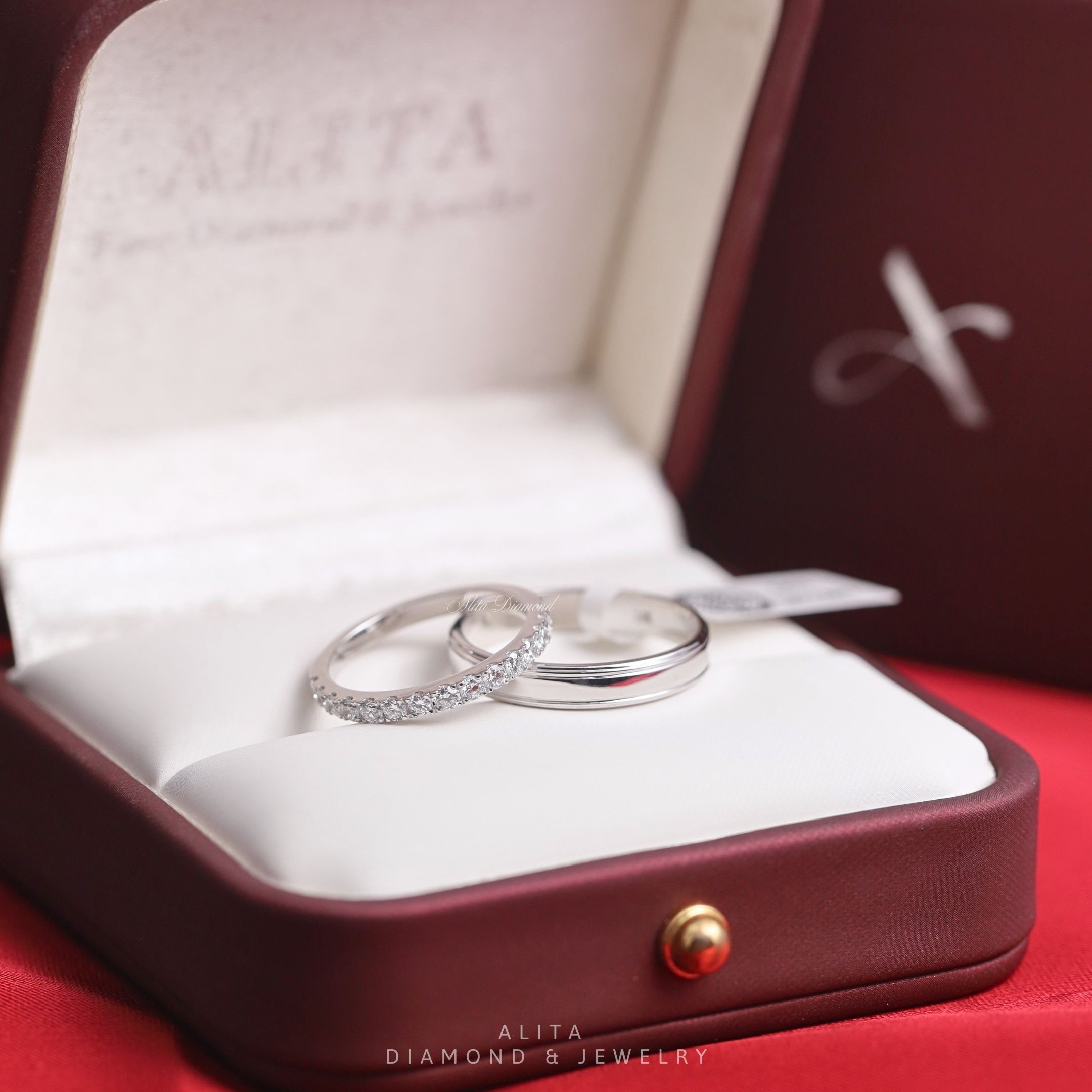 Nhẫn cưới đôi vàng 14K ALITA Eternal Vow
