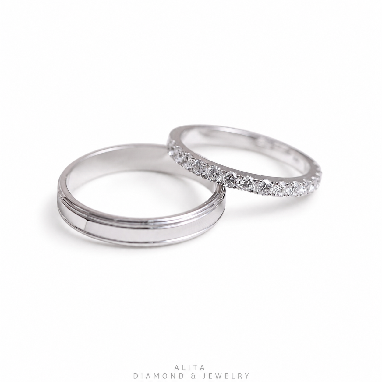 Nhẫn cưới đôi vàng 14K ALITA Eternal Vow