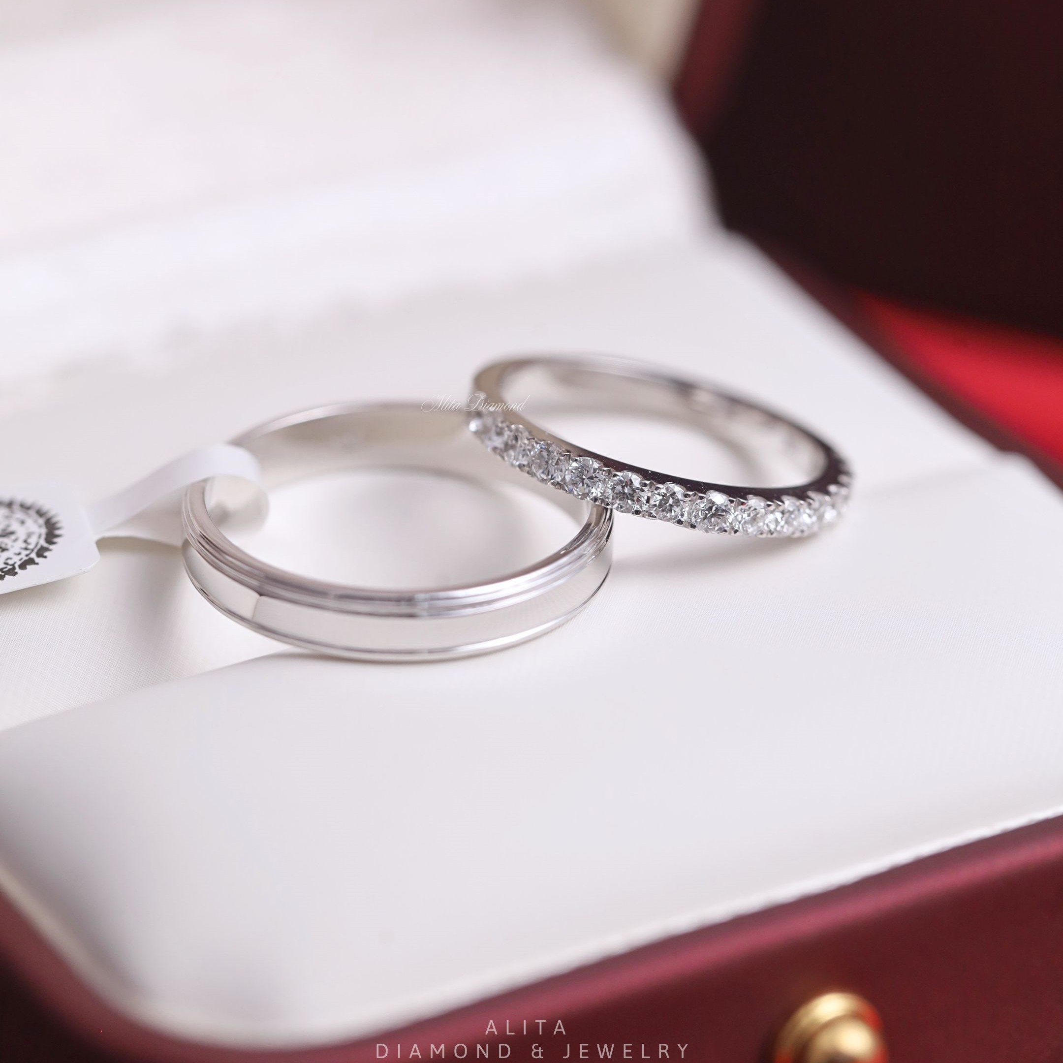 Nhẫn cưới đôi vàng 14K ALITA Eternal Vow