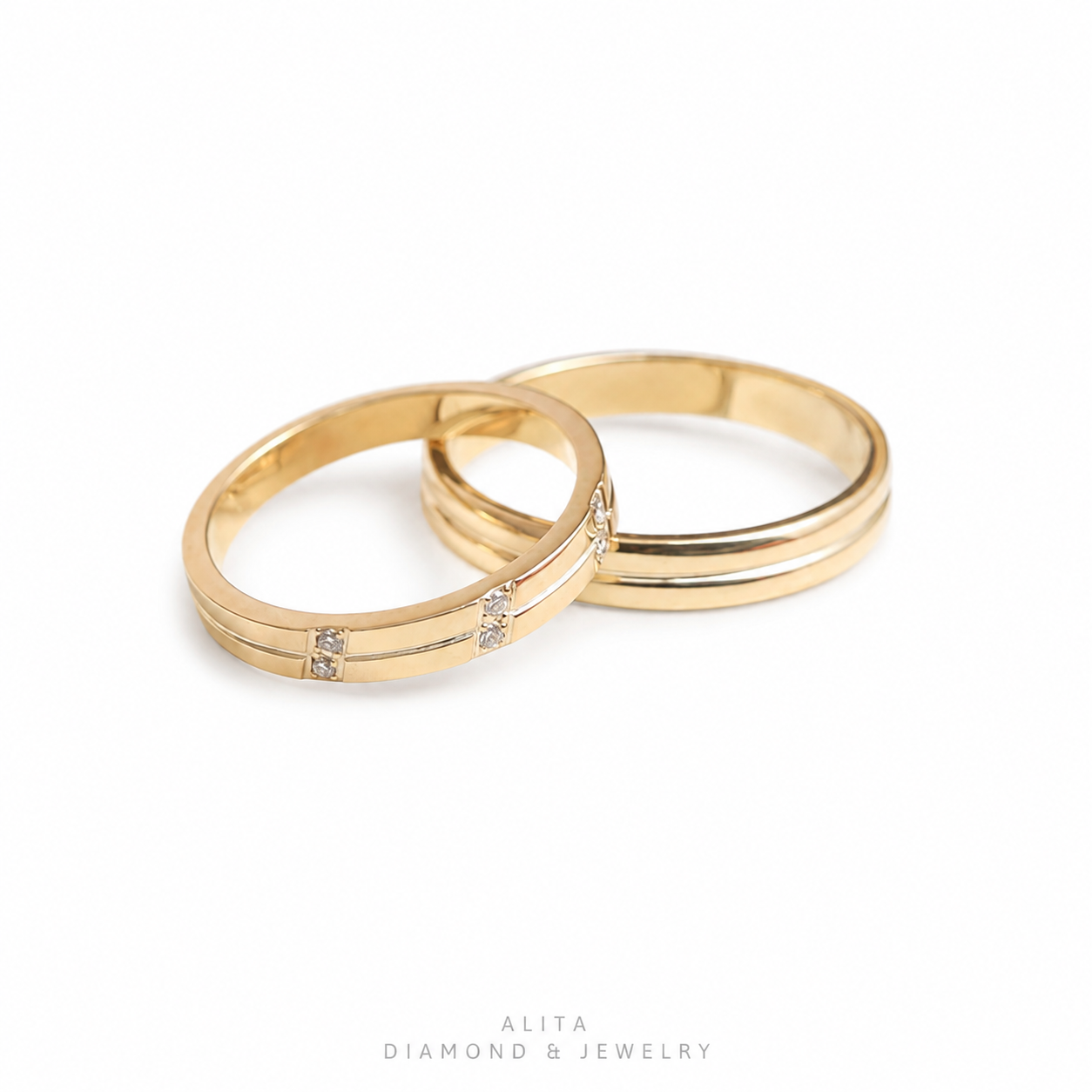 Nhẫn Cưới Đôi 10K Golden Connection CNC0036