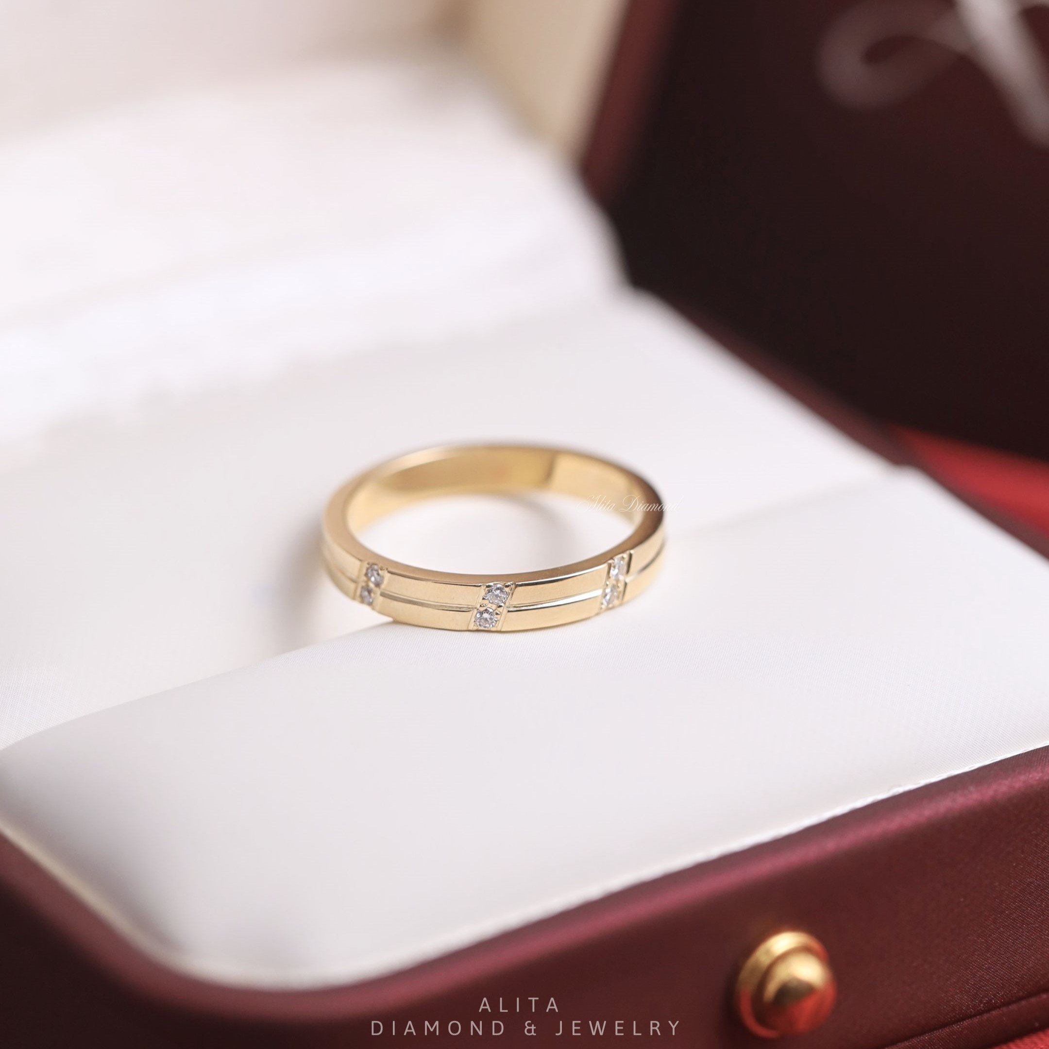 Nhẫn Cưới Đôi 10K Golden Connection CNC0036