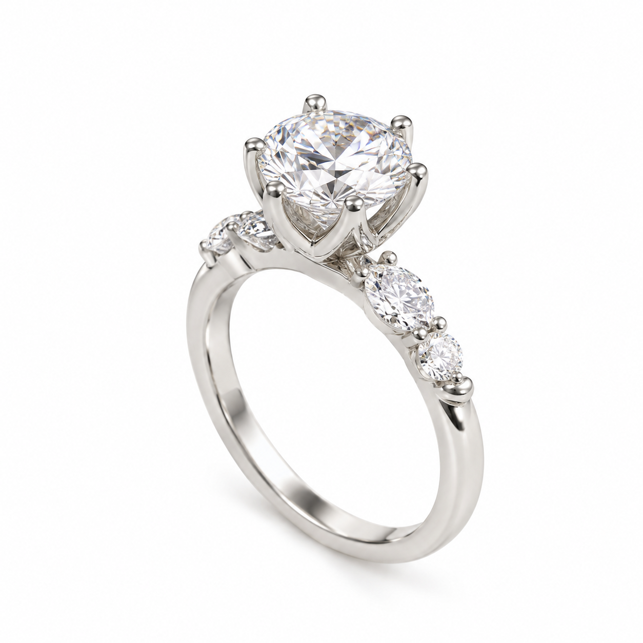 Nhẫn Cầu Hôn Kim Cương Lab Round Cut Signature NN051