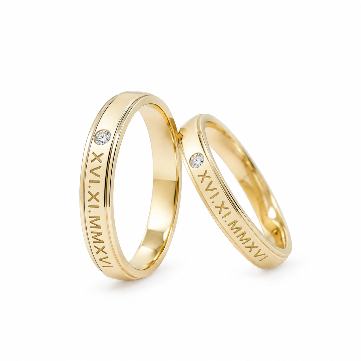 Cặp Nhẫn Cưới Vàng 14K Eternal Date CNC0039