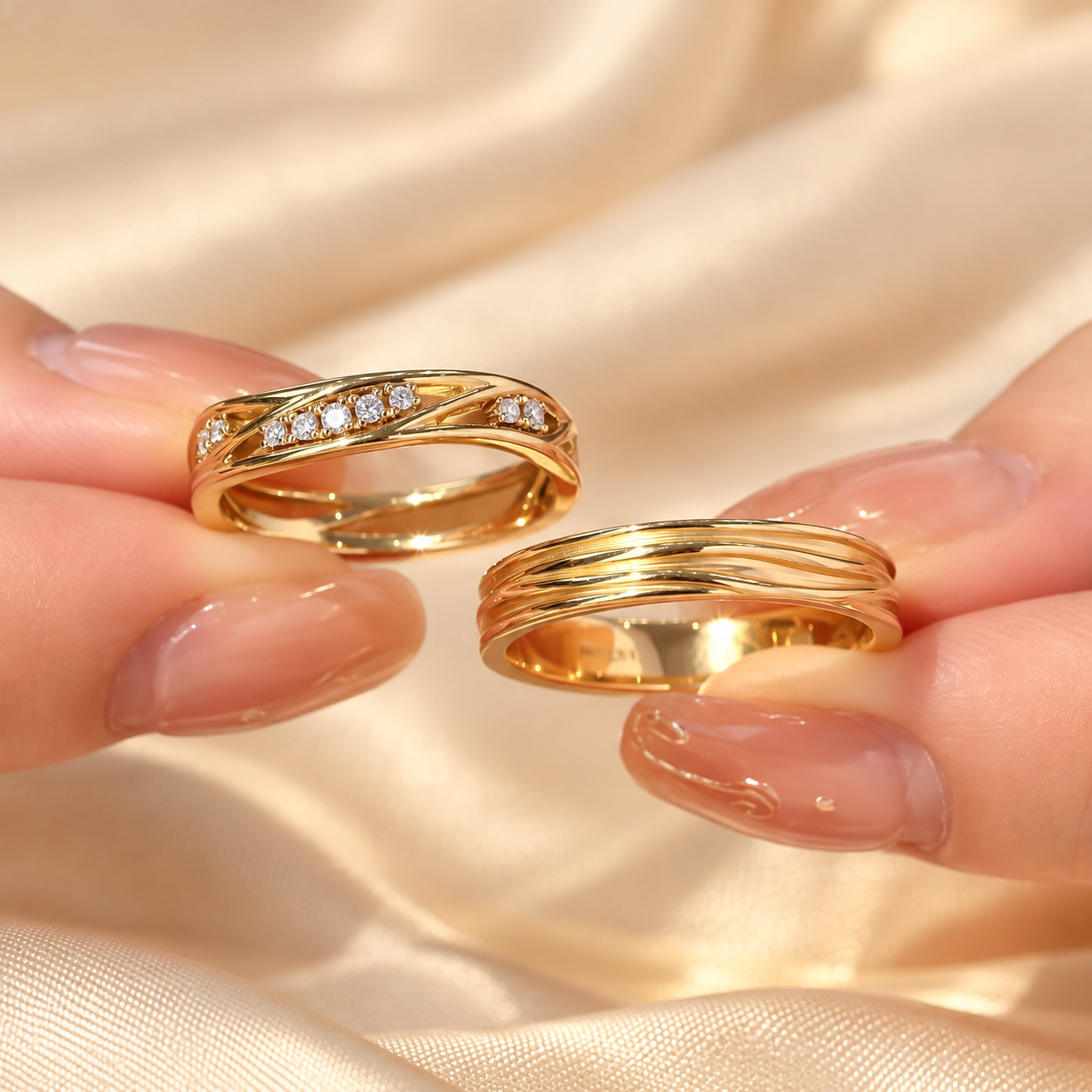 Nhẫn Cưới Vàng 14K Forever Us CNC038